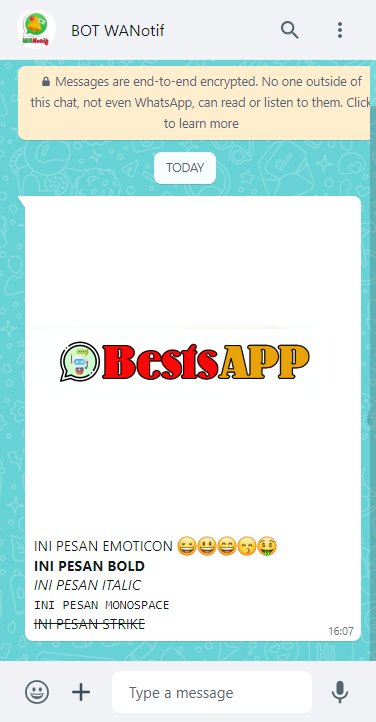 Bests Whatsapp BOT - Kirim Pesan dengan Lampiran Gambar atau File