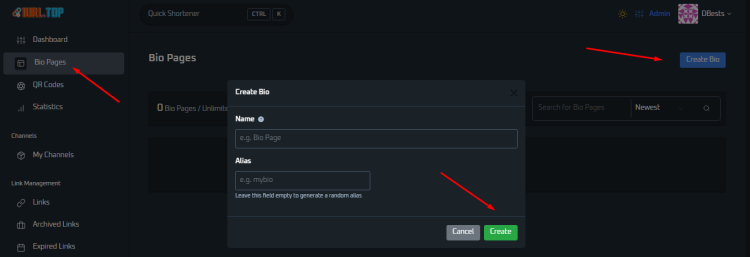 1URL Bio Page